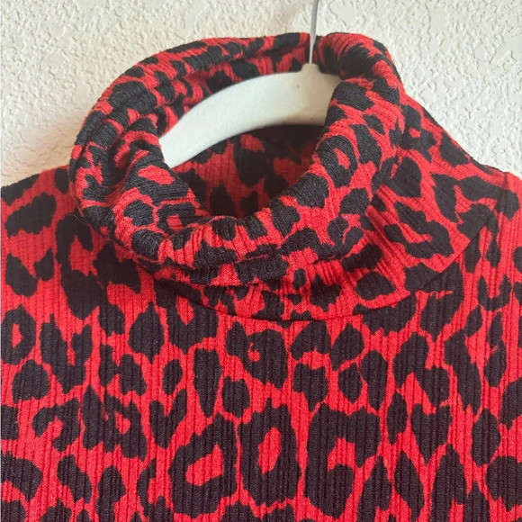 Zara Trafulac Leopard Print Turtleneck Midi Dress - Picture 4 of 6